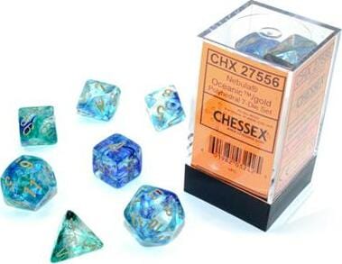Nebula® Polyhedral Oceanic™/gold Luminary™ 7-Die Set - Image 4