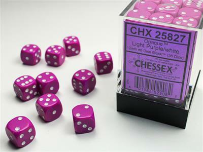 Opaque 12mm D6 Light Purple/white Dice Block™ (36 dice) - Image 3