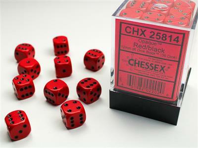 Opaque 12mm D6 Red/black Dice Block™ (36 dice) - Image 4