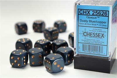 Opaque 16mm D6 Dusty Blue/copper Dice Block™ (12 dice) - Image 2