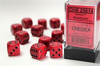 Opaque 16mm D6 Red/black Dice Block™ (12 dice) - Image 4
