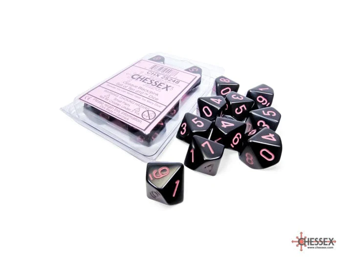 Opaque Black/Pink D10 Set