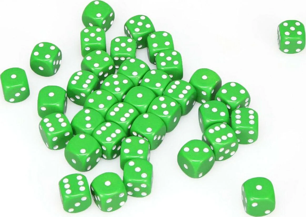 Opaque Green White 12mm d6 set - Image 4