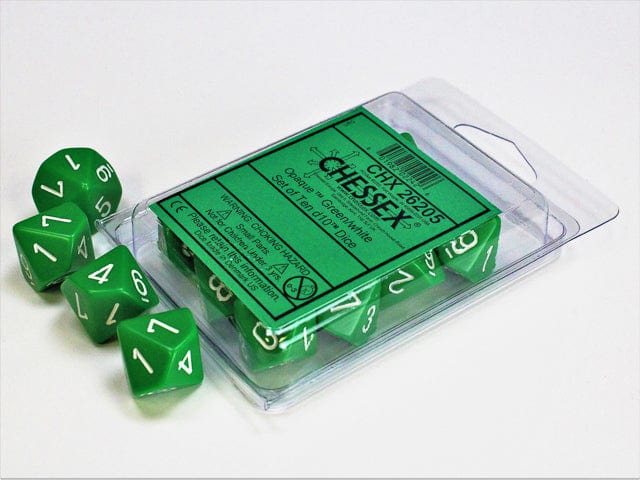 Opaque Green White d10 set - Image 4