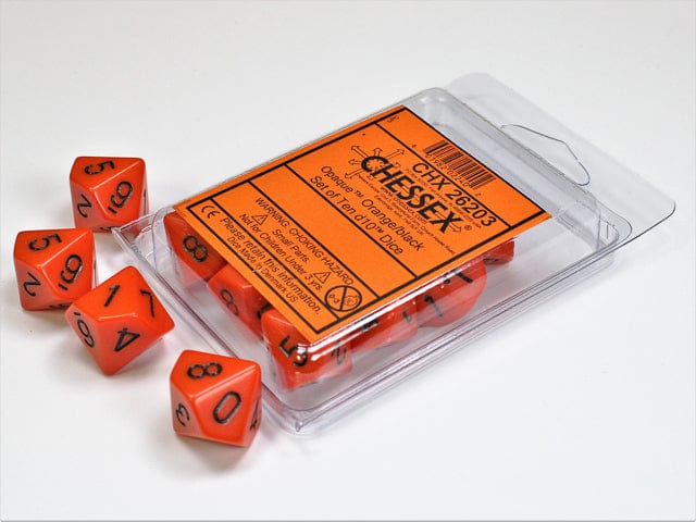 Opaque Orange Black d10 set - Image 2
