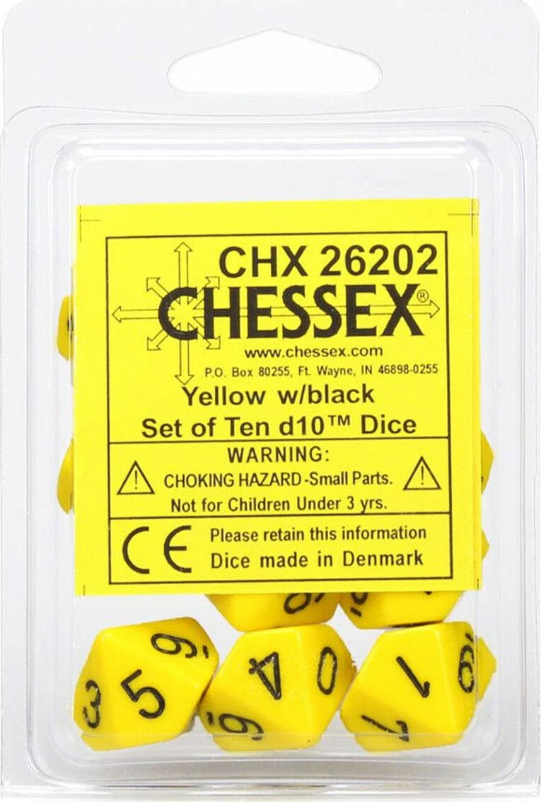 Opaque: Poly D10 Yellow/Black (