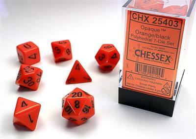 Opaque Polyhedral Orange/black 7-Die Set - Image 4