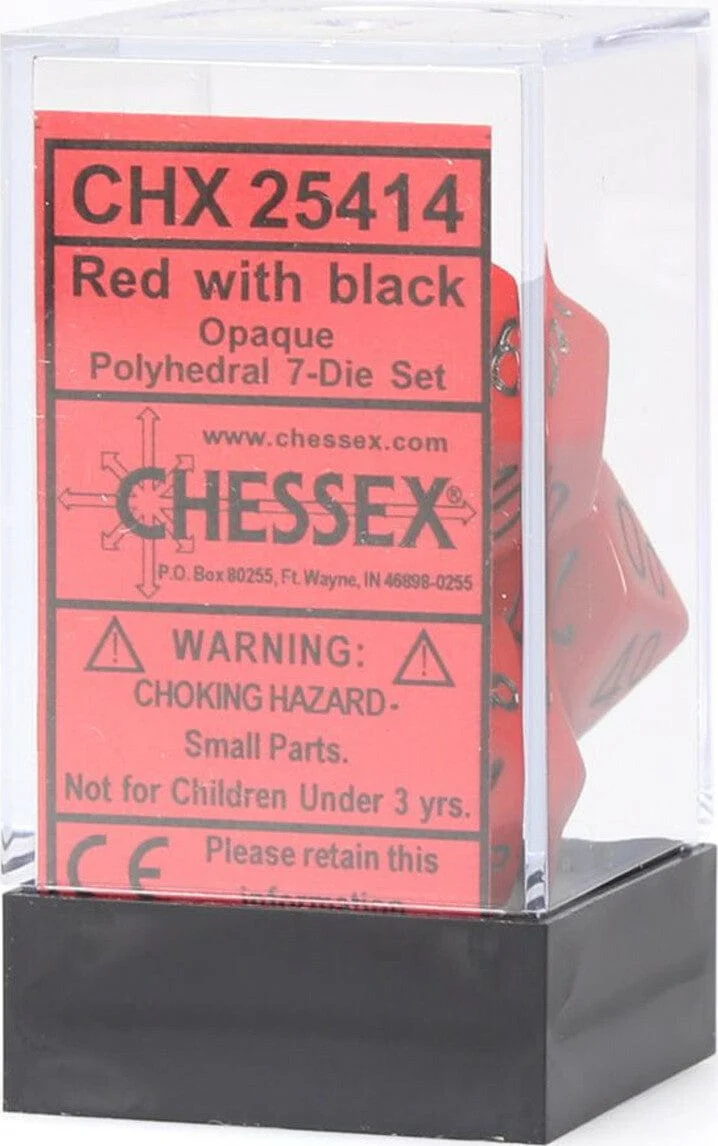 Opaque Polyhedral Red/black 7-Die Set - Image 2