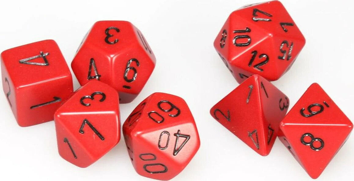 Opaque Polyhedral Red/black 7-Die Set - Image 3