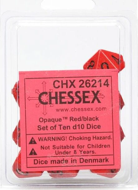 Opaque Red Black d10 set - Image 2