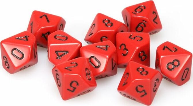 Opaque Red Black d10 set - Image 3