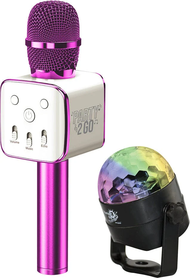 Party 2 Go Karaoke Mic & Disco Ball Combo Set - Image 5