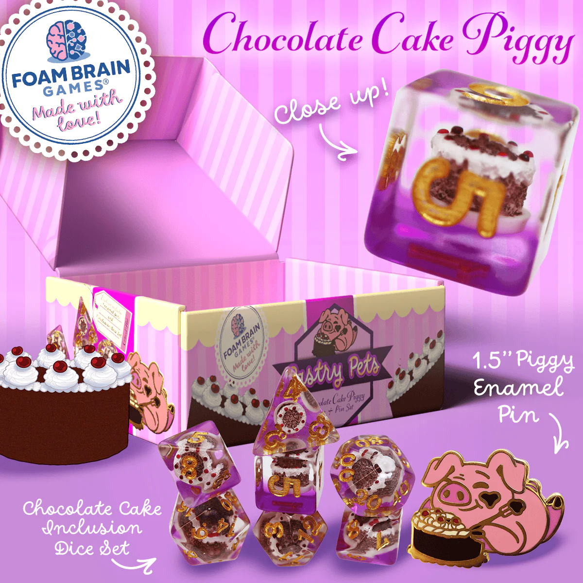 Pastry Pets - Pin & RPG Dice Set - Image 2
