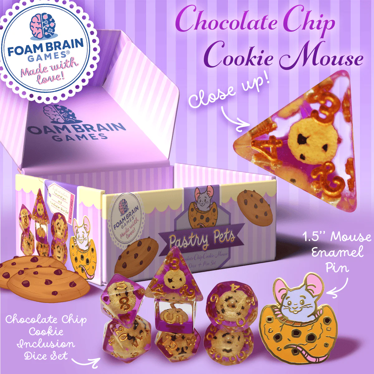 Pastry Pets - Pin & RPG Dice Set - Image 3