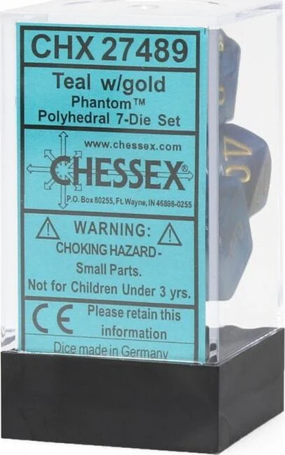 Phantom® Polyhedral Teal/gold 7-Die Set - Image 2