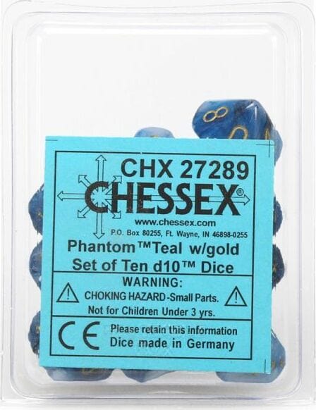 Phantom Teal Gold d10 set - Image 2