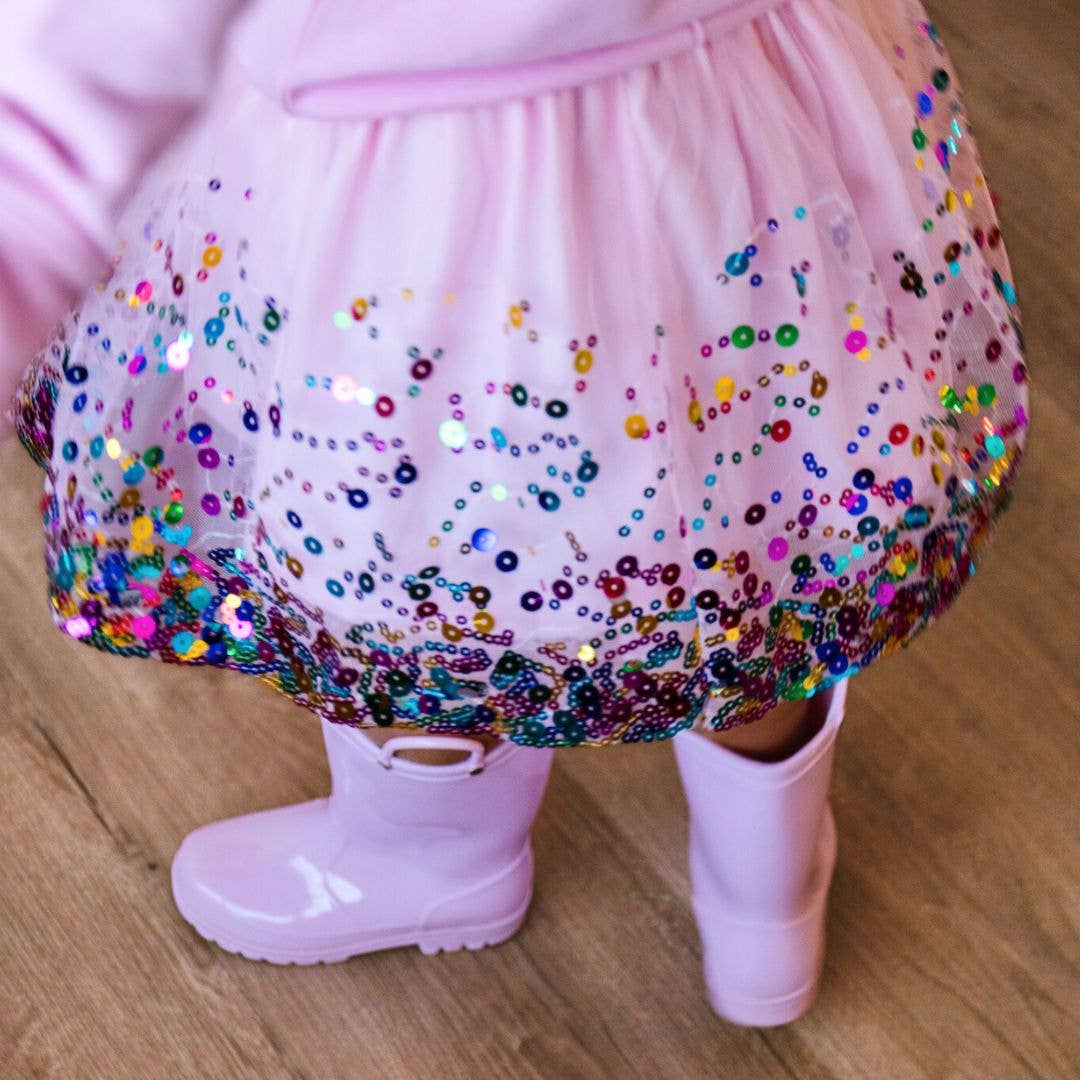 Pink Confetti Tutu - Dress Up Skirt - Kids Tutu: 0-12M - Image 3