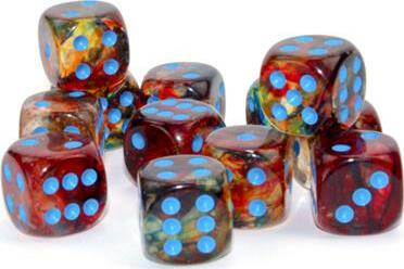 Nebula® 16mm D6 Primary™/blue Luminary™ Dice Block™ (12 dice) - Image 3