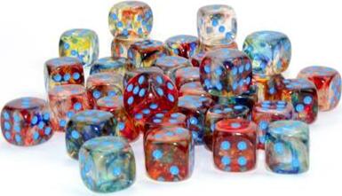 Nebula® 12mm D6 Primary™/blue Luminary™ Dice Block™ (36 dice) - Image 2