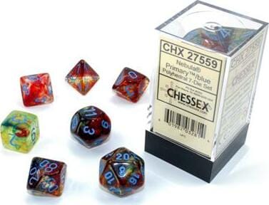 Nebula® Polyhedral Primary™/blue Luminary™ 7-Die Set