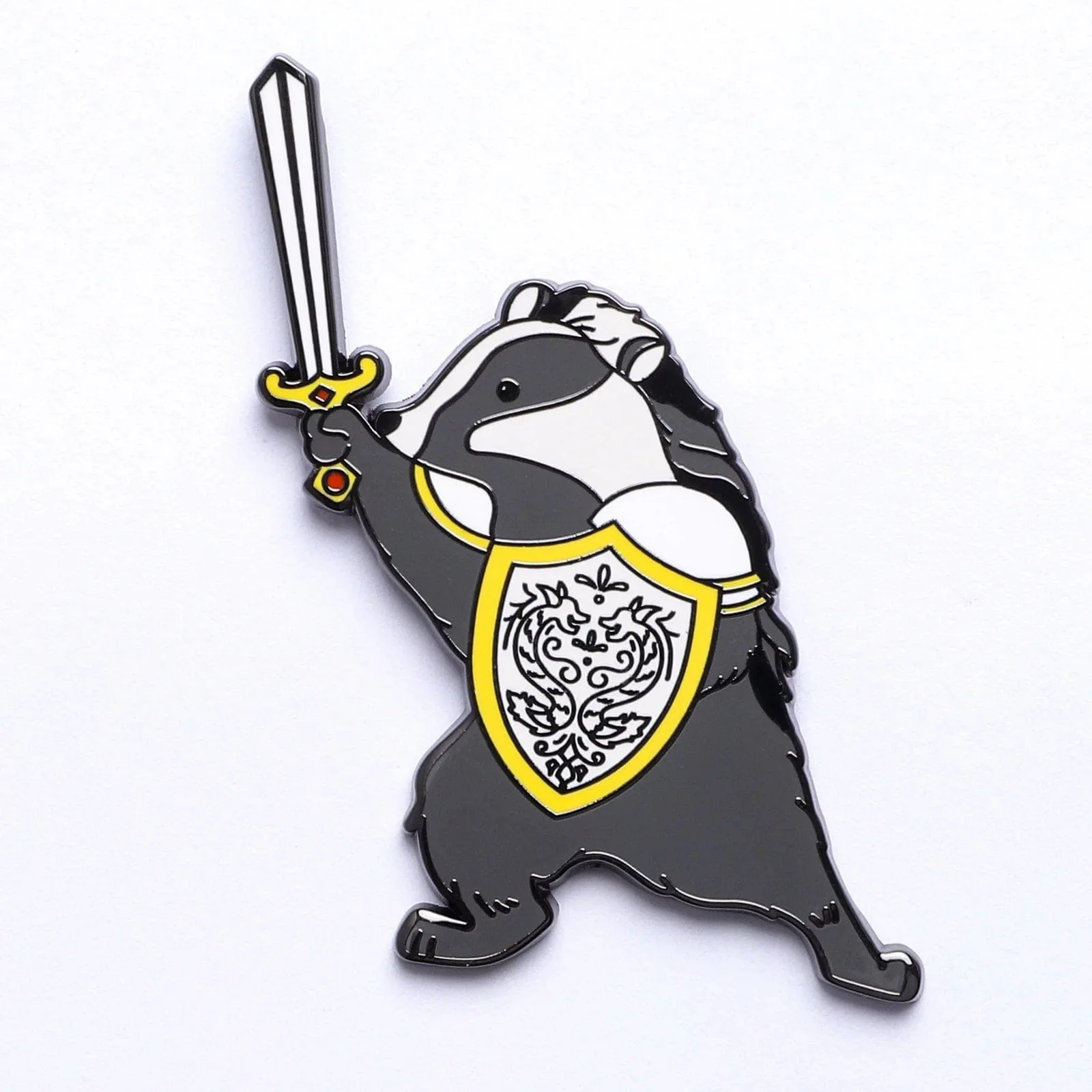 Quest's Reward Fine Art Pin - Riven Ironclaw Badger Paladin