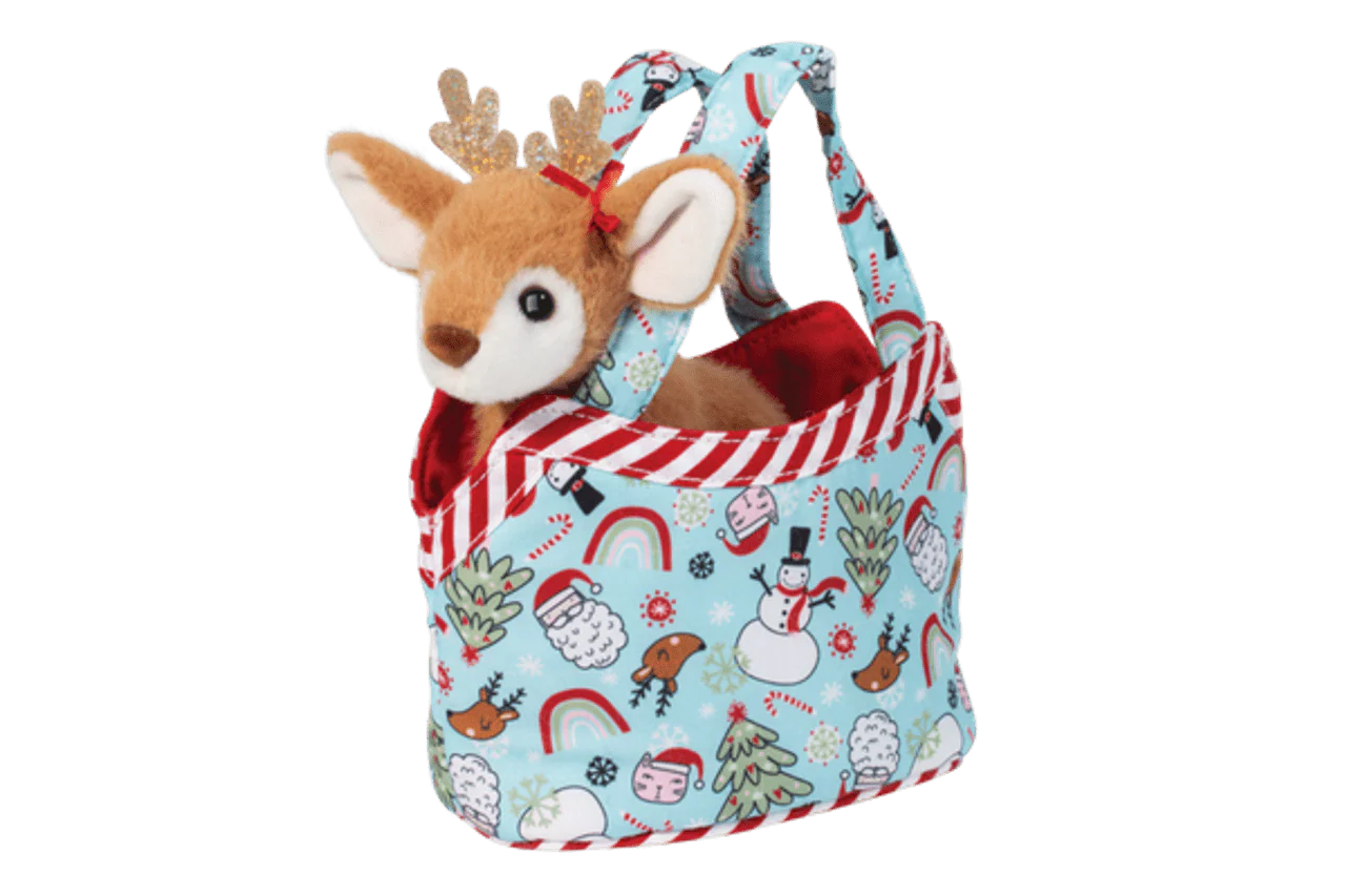 Rainbow Christmas Sak W/Reindeer