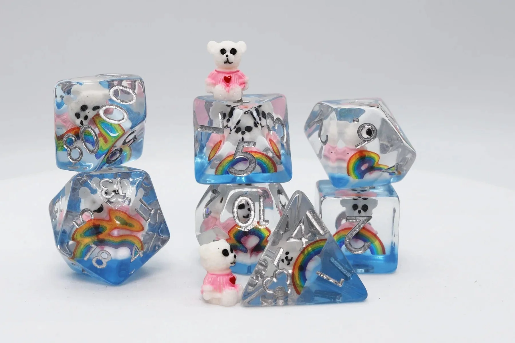 Rainbow & Teddy RPG 7 Dice Set