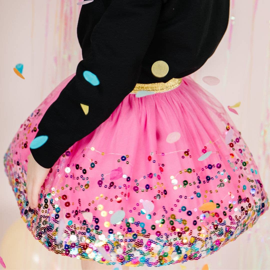 Raspberry Confetti Tutu - Dress Up Skirt - Kids Tutu: 1-2Y - Image 3