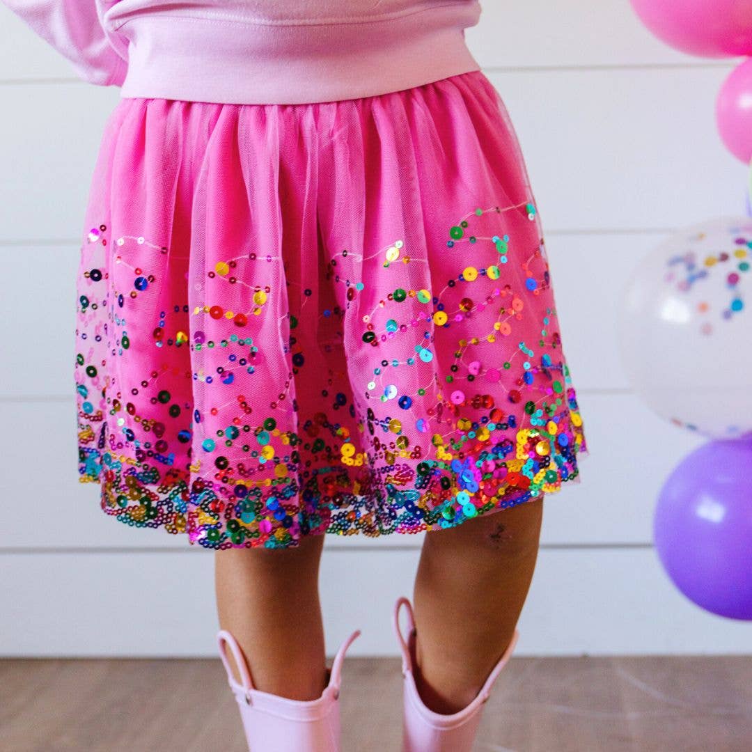 Raspberry Confetti Tutu - Dress Up Skirt - Kids Tutu: 4-6Y - Image 4