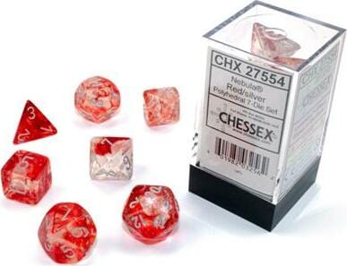 Nebula® Polyhedral Red/silver Luminary™ 7-Die Set
