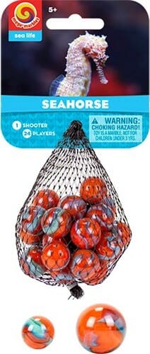Mega Marbles - SEAHORSE MARBLES NET (1 Shooter Marble & 24 Player Marbles) - Image 2