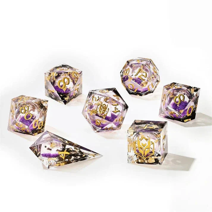 Sharp Edge Liquid Core RPG Dice Set - Midnight Velvet - Image 2
