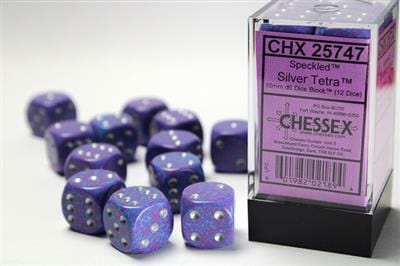 Speckled® 16mm D6 Silver Tetra™ Dice Block™ (12 dice)