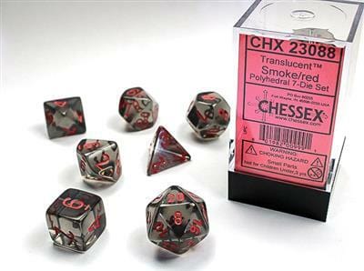 Translucent Polyhedral Smoke/red 7-Die Set - Image 4