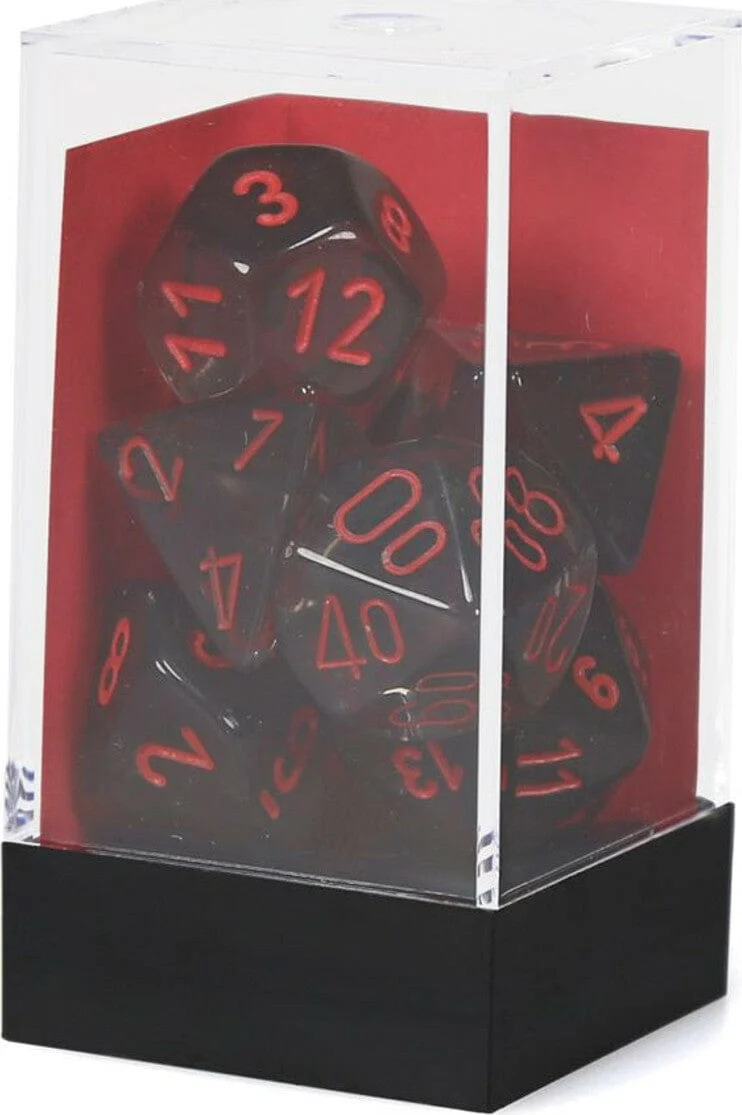 Translucent Polyhedral Smoke/red 7-Die Set - Image 5