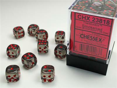Translucent 12mm D6 Smoke/red Dice Block™ (36 dice) - Image 2