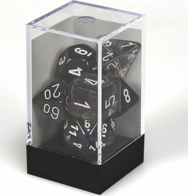 Translucent Polyhedral Smoke/white 7-Die Set - Image 5