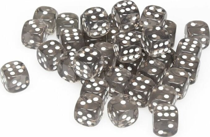 Translucent 12mm D6 Smoke/white Dice Block™ (36 dice) - Image 5