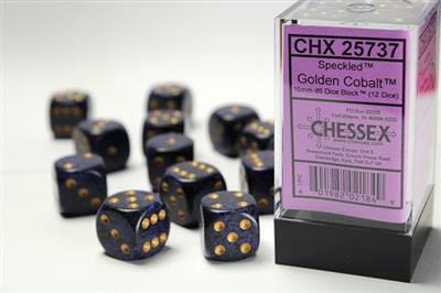 Speckled® 16mm D6 Golden Cobalt™ Dice Block™ (12 dice) - Image 2
