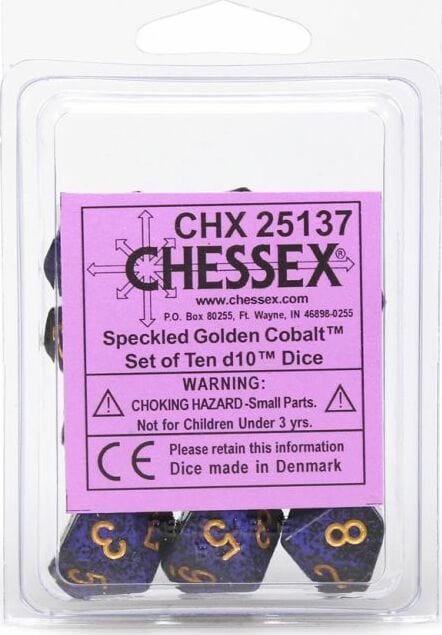 Speckled Golden Cobalt d10 set - Image 2
