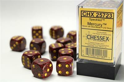 Speckled® 16mm D6 Mercury™ Dice Block™ (12 dice)