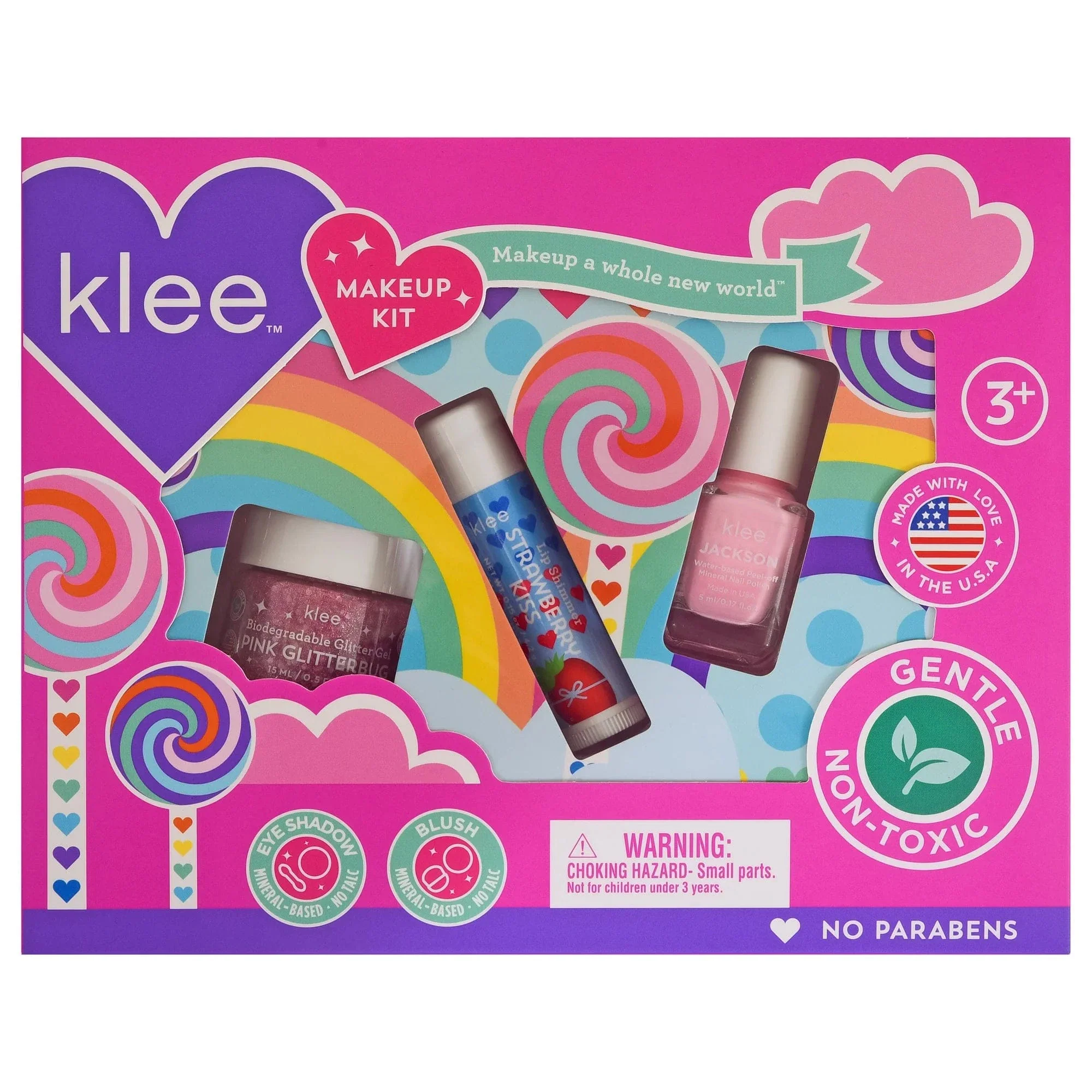 Spinning Pink Makeup Kit with Bioglitter