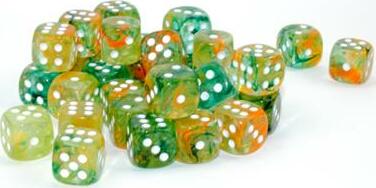 Nebula® 12mm D6 Spring/white Luminary™ Dice Block™ (36 dice) - Image 5