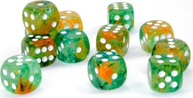 Nebula® 16mm D6 Spring/white Luminary™ Dice Block™ (12 dice) - Image 6