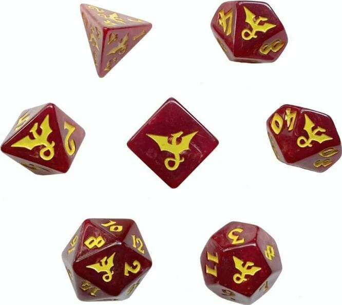 Swirl Dragon Red Polyhedral Dice Set - Image 2