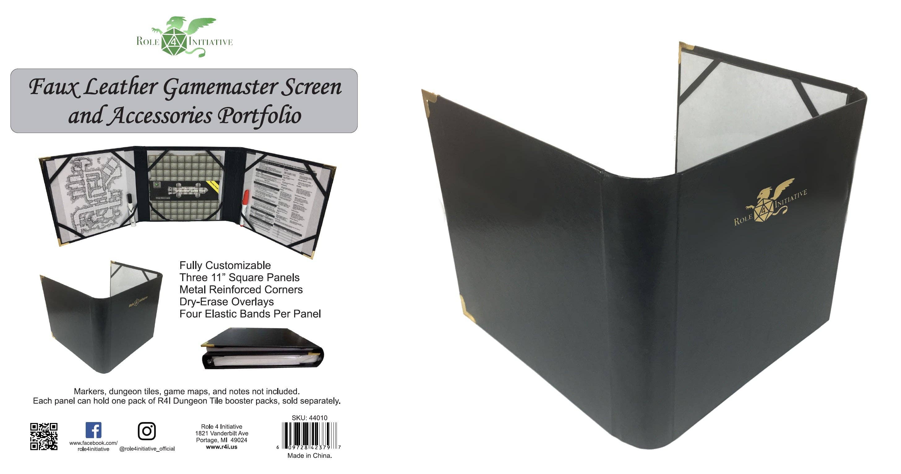 Three-panel faux leather DM screen / accessories folder - Image 2