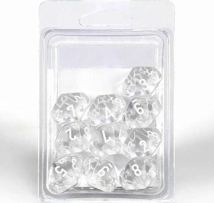 Translucent Clear White d10 set - Image 2