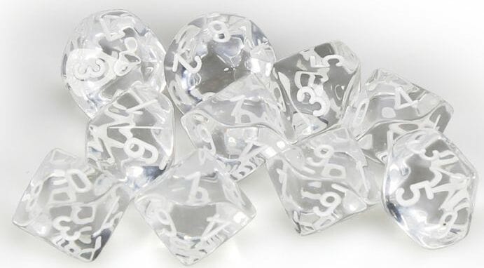 Translucent Clear White d10 set - Image 3