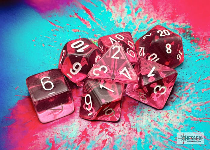 Translucent Pink/white 7-Die Set