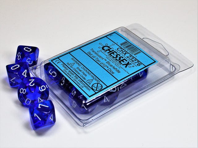 Translucent Blue/White D10 Set - Image 2